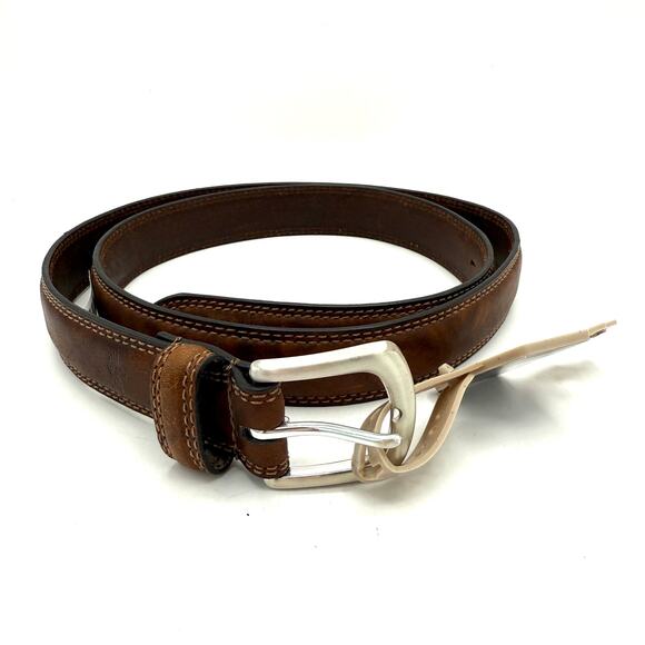 Dockers Men’s Brown Leather Belt Size 42 Full Grain Cowhide Classic Casual - Picture 2 of 7